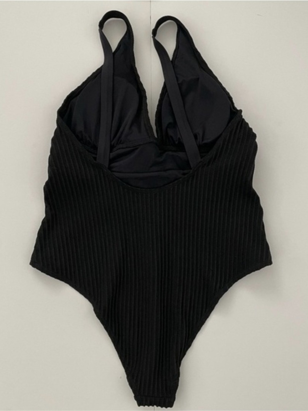  Black Ginger Ribbed & Ruched One- Piece By Cupshe - Picture 12 of 14